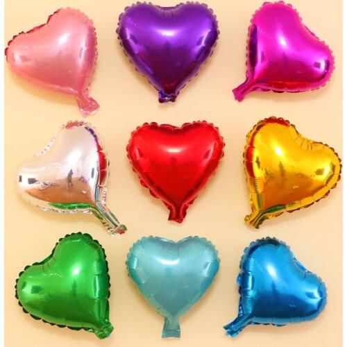 Wedding decoration 10 inch love heart balloon children birthday party decoration light board aluminum foil balloon wholesale