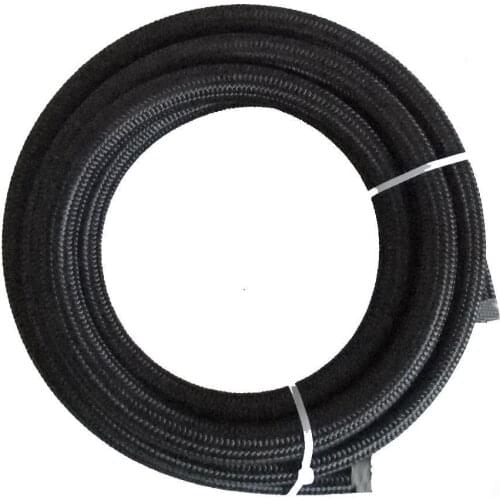 1/3FT AN4 AN6 AN8 AN10 Fuel Hose Oil Gas Cooler Hose Line Pipe Tube Nylon Steel Braided Inside CPE Rubber Wholesale