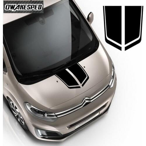 Car Hood Bonnet Stripes Vinyl Decal Auto Engine Cover Decor Sticker For Citroen Jumpy Spacetourer XS M XL Racing Sport Styling