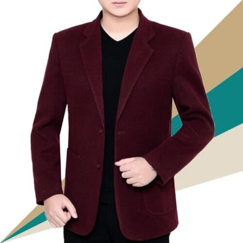 Wine red business mens casual suit middle-aged thin jacket men blazer masculino slim casaco jaqueta masculina coats man clothes