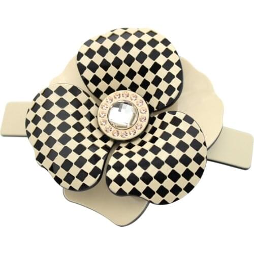 Camellia Flower Hair Barrette - Rhinestone Women Lady for Hair Accessory Ponytail Holder Clip for Thick Braids Tiara Wear Daily