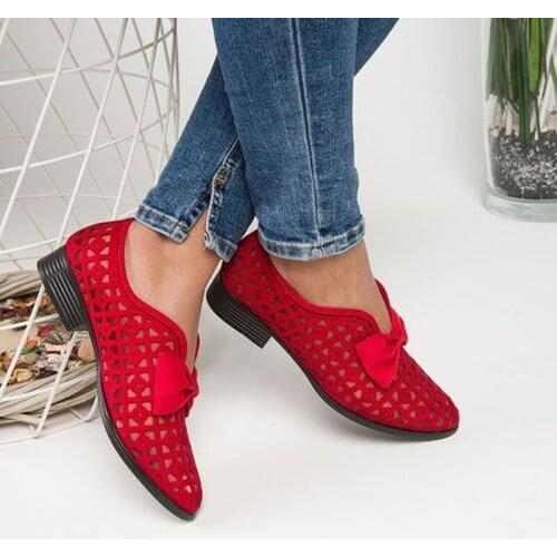 2020 Summer Loafers Bowtie Women Flats Pointed Toe Spring Shoes For Woman Platform Female Slip On Fotwear Womens Plus Size