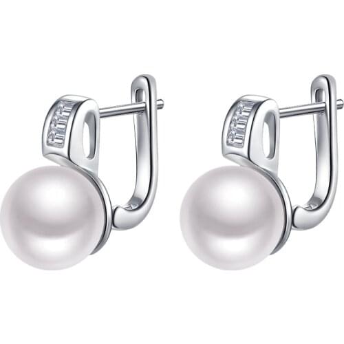 Sinya freshwater pearls earring 925 sterling silver Euro English lock fine Jewelry new and hot hoop earrings for women ladies