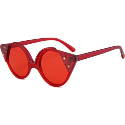 Star Plastic Glasses Unique Design Cat Eye Fashion Sunglasses Women