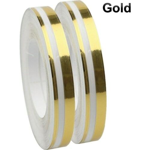 2X Gold Stripe Pin Stripe Tape Decal Vinyl Car Stickers Streamline Double Line Stripe Stickers