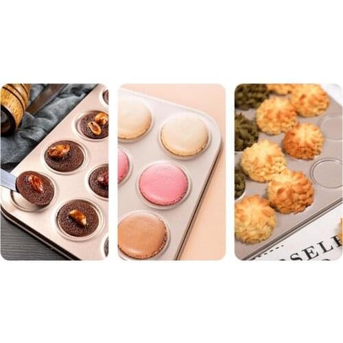 30 Cavity Macaron Pan Non Stick Carbon Steel Cookie Cupcake Baking Mold Sheet