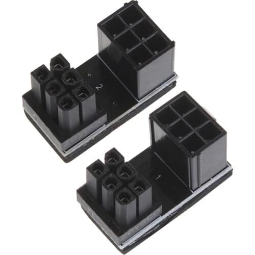 6pin Male 180 Degree Angled to 6Pin Female Power Adapter for Desktops Graphics Card cable installation direction DIY