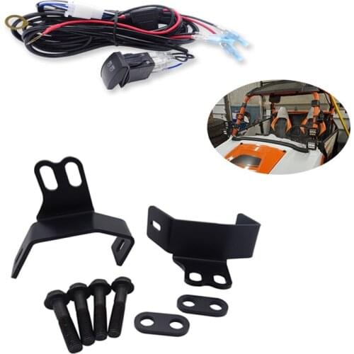 UTV Accessories Dual A-pillar Light Pod Brackets & Rocker Switch Wiring For 2014-2020 Polaris RZR XP 1000/900/800 Model