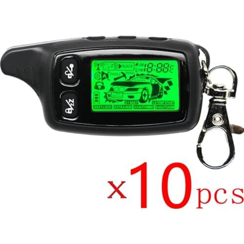10 Pcs TW9030 LCD Remote Control Key Fob Trinket for Russian TW 9030 two way car alarm system Tomahawk TW-9030 Keychain