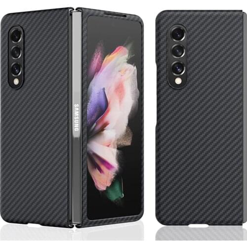 Aramid Fiber Case Designed For Samsung Galaxy Z Fold 3 5G Ultra Thin Anti-fall Matte Cover Real Carbon Fiber Frame For Z Fold3