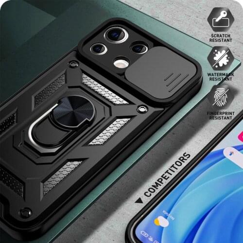 Slide Cover Camera Protection Phone Case For Xiaomi Mi 11 Lite 4G 5G Shockproof Hybrid Armor Ring Holder Hard Case