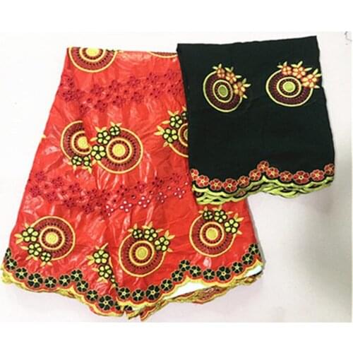 STILL FLY african bazin riche fabric fabric red lace fabric hot sale tissu african basin riche hollow out lace 5+2yards/lot