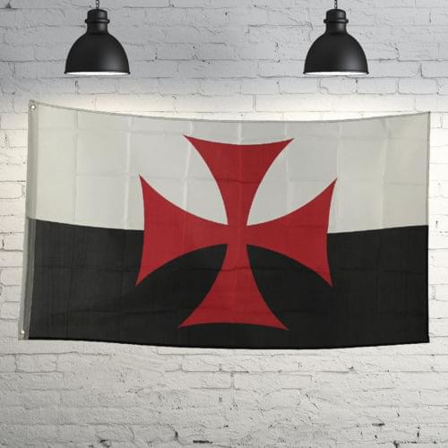 Knights templar crusades flag 3*5ft Medieval Crusaders flags and banners Red Cross War flags two buckles