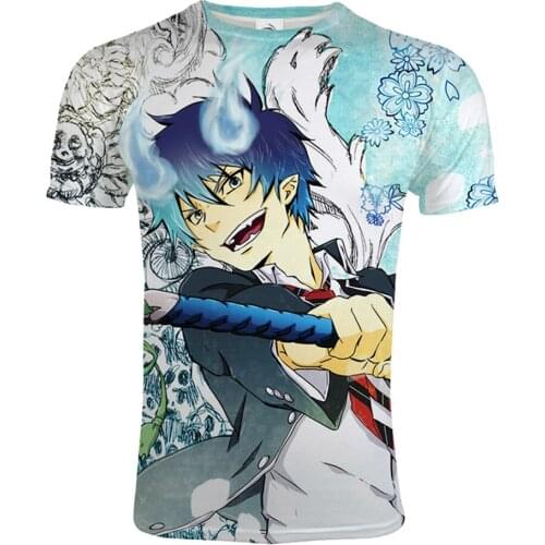 New Blue Exorcist 3D Printed T-shirt Men Women Casual O-Neck Short Sleeve Streetwear Tshirt Fashion Trendy Harajuku Top Tees