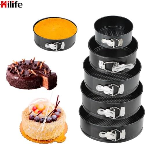 HILIFE Carbon Steel Cakes Molds Kitchen Accessories Removable Bottom Non-Stick Metal Bake Mould Round Cake Pan Bakeware