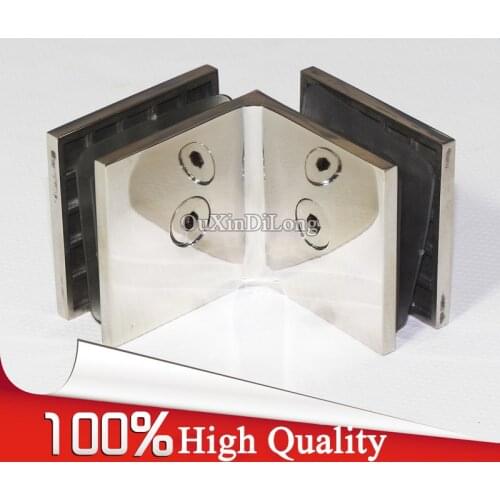 HOT 4PCS/lot 304 Stainless Steel Frameless Shower Glass Clamps 90 Degree Glass to Glass Fixed Holder Brackets Chrome Finished