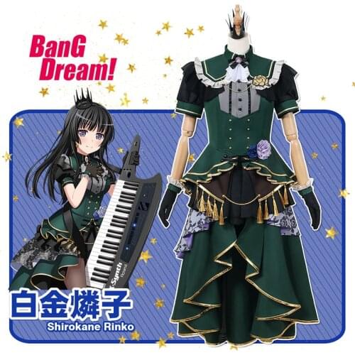 Cosplay Costume Anime Bang Dream! Shirokane Rinko Roselia Dresses Christmas Halloween Free shipping CG774ZT