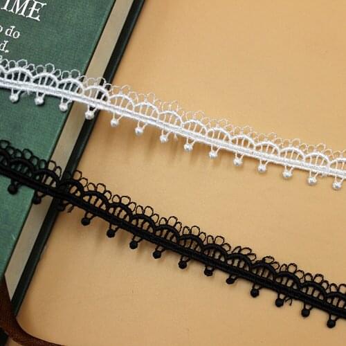 1 yard Home Apparel Decoration Accessories Black White Polyester Water Soluble Lace Wholesale sewing african fabric collar lace