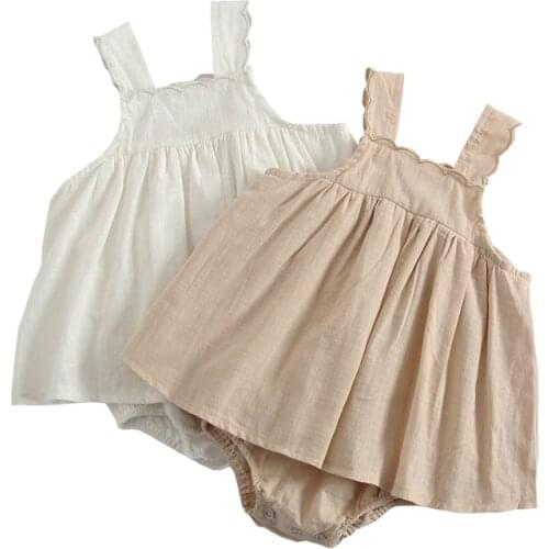 MILANCEL 2018 New Baby Bodysuits Cotton Girls Clothing Infant Girls Bodysuit Cute Korean Style Baby Outerwear Sleeveless Clothes