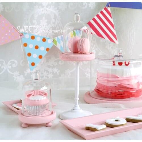 Jelly color cupcake stand mini single stand with PC dome Baby birthday party favorite cake accessory decoration