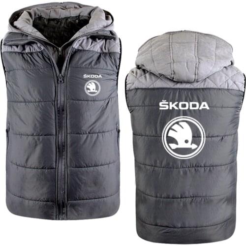 Fashion Casual Skoda Car Logo Printing Winter jackets Thicken Warm Wool Fleece Cotton High Quality Mens Zipper Sweatshirt
