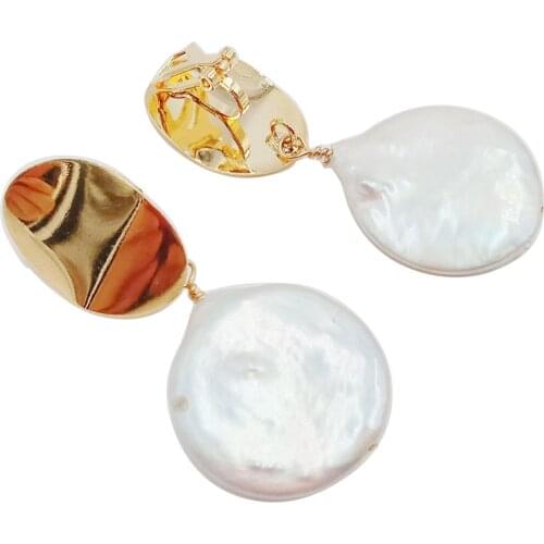 Fashion real PEARL EARRING clip,100% nature freshwater pearl earring ,AAA big baroque pearl 19-21 mm,925 silver hook