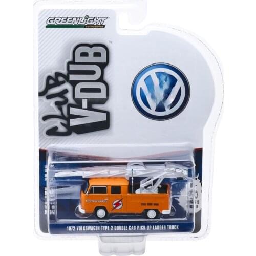 NEW GreenLight 1:64 1972 Volks wagen VW Type 2 Double Cab Pickup ladder truck Collect die-casting alloy car models toys gift