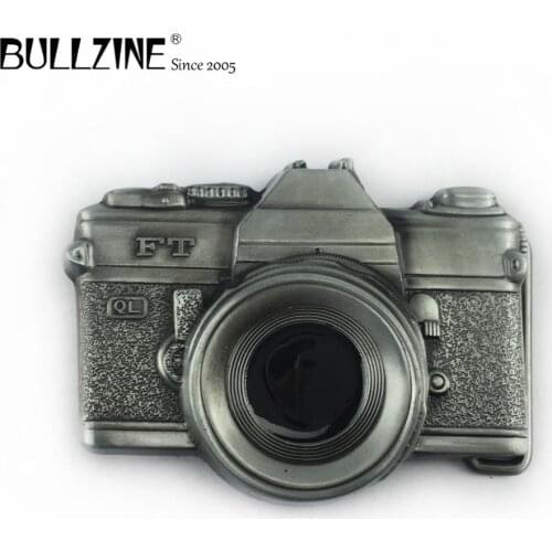 Bullzine wholesale zinc alloy retro 3D Camera belt buckle pewter finish FP-02282-1 cowboy jeans gift belt buckle