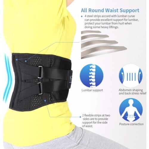 YOSOO Orthopedic Lumbar Brace Waist Corset Lower Back Posture Corrector Orthotics Steel Insert Waist Protection Belt Women Men