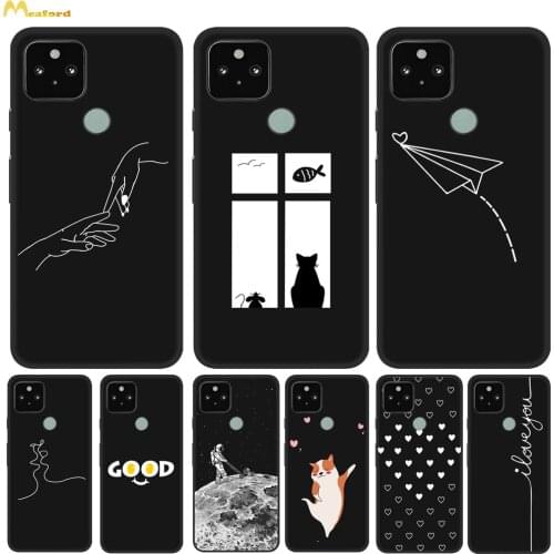 Pixel5xl Silicone Case For Google Pixel 5 4 xl 4A 4G Phone Cover Soft Bumper Coque For Pixel 5 xl Case Pixel4xl Fundas Black TPU