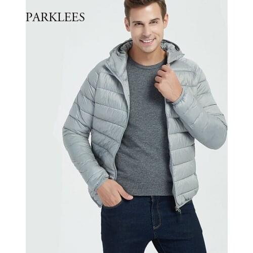 2021 Winter Men Down Parkas Warm Windbreak Waterproof Pocket Puffer Jacket Stand Collar Solid Soft Thick Plus Size Quilted Coats