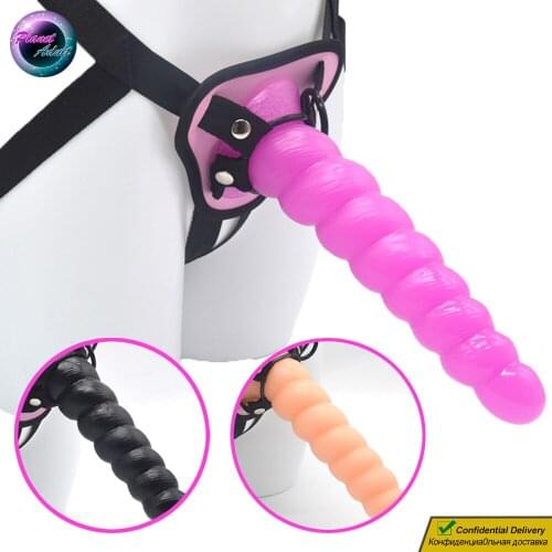 Conch Screw Strapon Anal Plug Dildo Female Masturbator Pussy Vagina Male Prostate Masturbation Sex Toys for Women Lesbian Couple