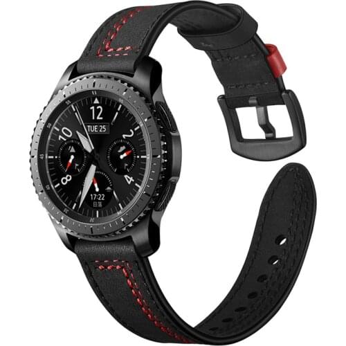 Genuine Leather Strap Watchband Men Replace WristBand Bracelet For Samsung Galaxy Watch Active2 For Huawei GT2 Watch Accessories