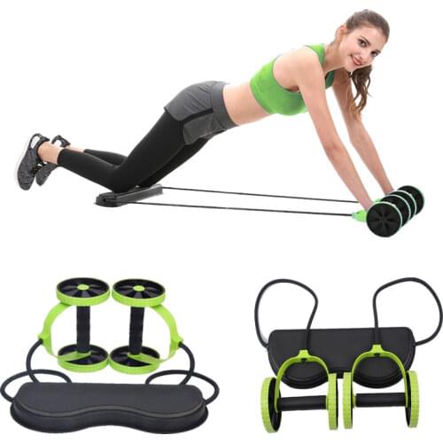 AB Wheels Roller Stretch Elastic Abdominal Resistance Pull Rope Tool AB roller for Abdominal muscle trainer exercise