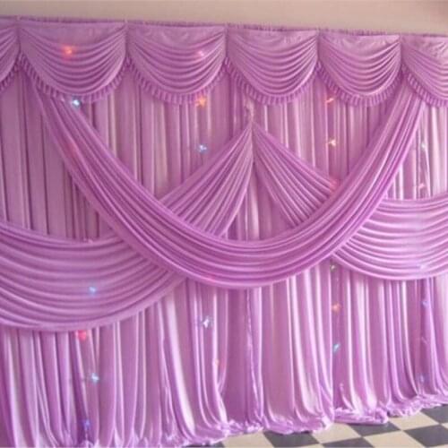 Romantic lavender Ice Silk Wedding Backdrops for Wedding Decoration Stage Backdrops Curtain