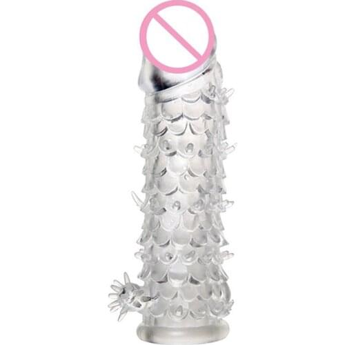 Sex Products Male Penis Sleeve Crystal Skin Dragon Cock Ring Extensions Enlargement Penis Increase Men Delay Spray Sex Toys