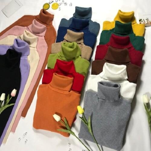 Winter autumn turtleneck Black Sweater Women Skinny Elastic Knitted Soft Pullover Sweater female Full korean fashion Pullovers