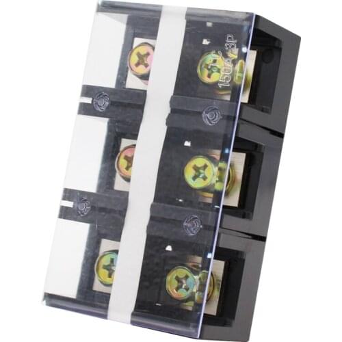 TC1503 High Current Terminal Strip Thick Copper Conductor 150A 3 Wiring Board Fixed Screws Splice TC-1503