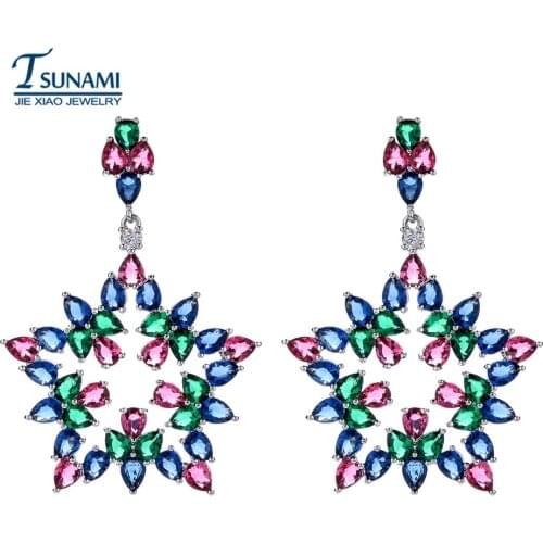Famous five star drop zircon earrings Luxury and upscale womens jewelry ER-174