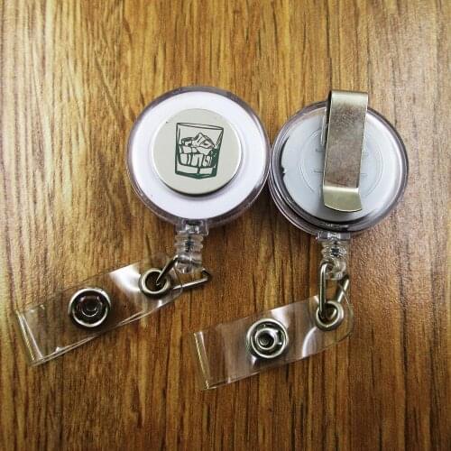 Whiskey ID Badge Reel gift for him/her friend family retractable recoil id badge holder work fun