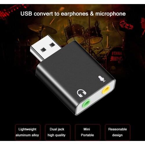 Virtual 7.1CH Microphone External USB Audio Sound Card USB To Jack 3.5mm Converter Headphone Adapter Mic Sound Card Headsets