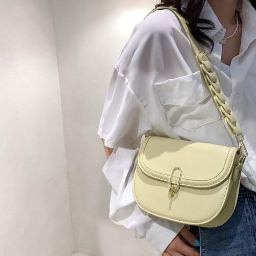 Ladies Braided Shoulder Strap Design Small PU Leather Shoulder Saddle Crossbody Bags for Women 2021 Luxury Brand Travel Handbags