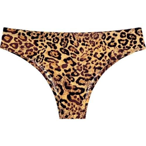 Womens Panties Basic Elastic Comfortable Sexy Leopard Print Underwear Womens Shorts Lingerie Femme Clothing 2021 Thongs Woman