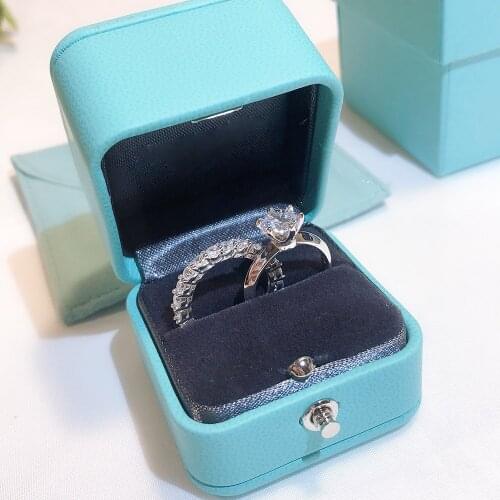 Infinity Ins Brand New Luxury Jewelry 925 Sterling Silver Round Cut White Clear AAAAA Cubic Zircon Women Wedding Bridal Ring Set