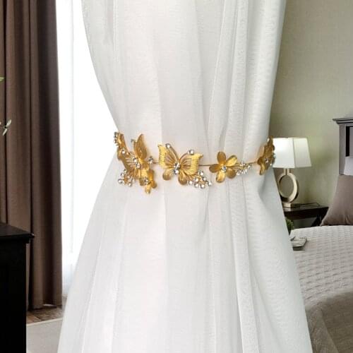 2PCS/SET Modern Curtain Tieback Metal Leaves Curtains Accessoires Tie Back Decoration Alloy Home Curtain Decor Alloy Tieback