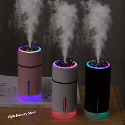 320ml Ultrasonic Humidifier USB Air Fresher Essential Oil Diffuser Cool Mist Maker Fogger with LED Night Lights for Home Office