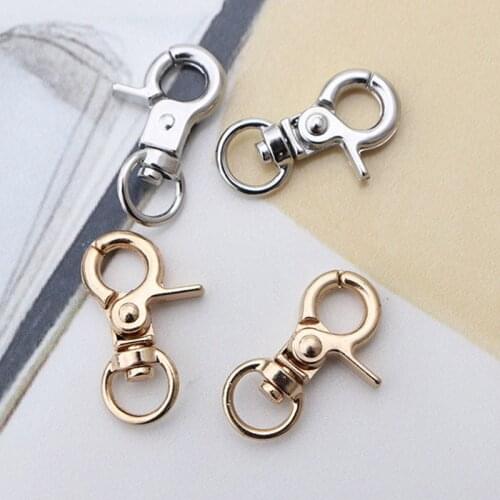 50pcs Metal Snap Hook Trigger Lobster Clasps Clips Spring Gate Leather Craft Pet Leash Bag Strap Belt Webbing Keychain Hooks