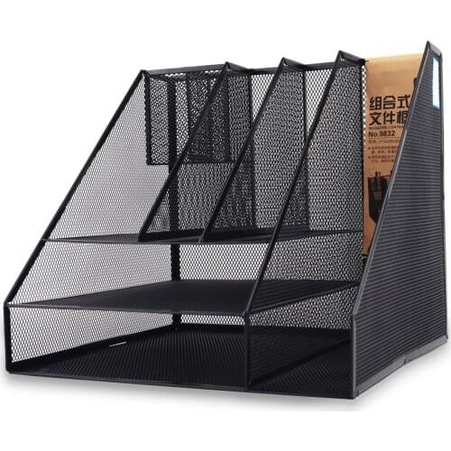 9832 Metal Combination Document Frame Multifunctional Desktop Shelf Multilayer Document Column office supply stationery storage