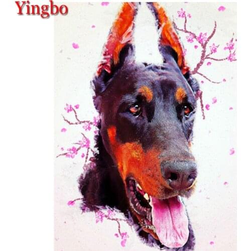 New arrival Doberman Pinscher diamond mosaic full drill square/round diamond painting cross stitch Diamond Embroidery