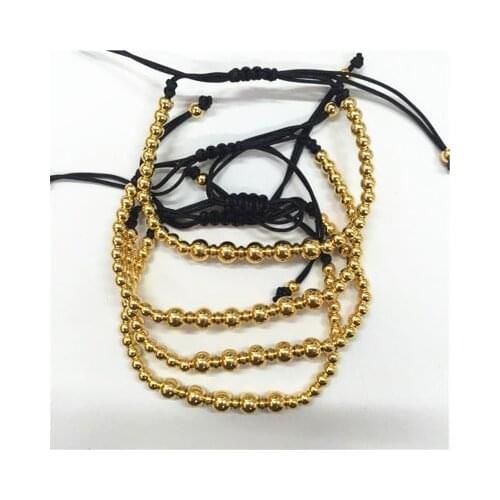 1pc Anil Arjandas Men Macrame Bracelets 24K Brass Beads Braiding Macrame Bracelet for Men/Women A-0184